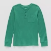 Thereabouts Little & Big Kid Boys Henley Neck Long Sleeve Regular Fit Thermal Top In Green