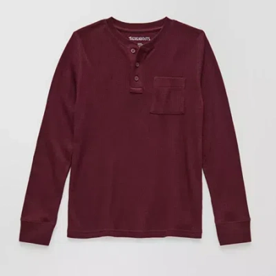 Thereabouts Little & Big Kid Boys Henley Neck Long Sleeve Regular Fit Thermal Top In Red