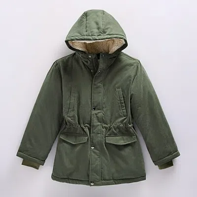 Thereabouts Little & Big Kid Boys Hooded Water Resistant Easy-on + Easy-off Heavyweight Parka In Green