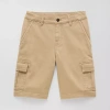 Thereabouts Little & Big Kid Boys Husky Stretch Fabric Adjustable Waist Cargo Short In Sand