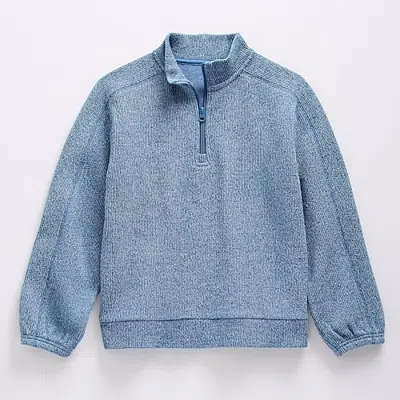 Thereabouts Little & Big Kid Boys Long Sleeve Casual Quarter-zip Pullover In Blue