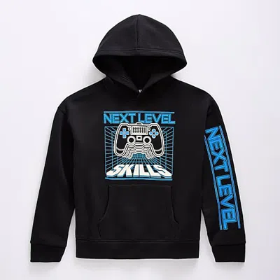 Thereabouts Little & Big Kid Boys Long Sleeve Fleece Hoodie In Black