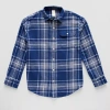 Thereabouts Little & Big Kid Boys Long Sleeve Regular Fit Flannel Shirt In Blue