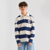 Thereabouts Little & Big Kid Boys Long Sleeve Regular Fit Spread Collar Rugby Shirt In Blue
