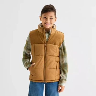 Thereabouts Little & Big Kid Boys Midweight Puffer Vest In Brown