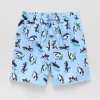 Thereabouts Little & Big Kid Boys Shark Above The Knee Swim Trunks In Blue