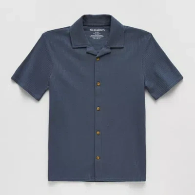 Thereabouts Little & Big Kid Boys Short Sleeve Fitted Regular Fit Button-down Shirt In Blue