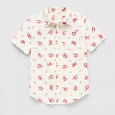 Thereabouts Little & Big Kid Boys Short Sleeve Regular Fit Button-down Shirt In Multi