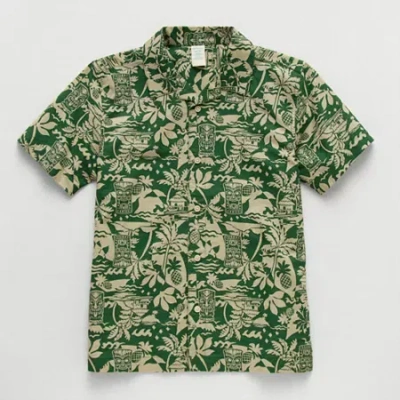 Thereabouts Little & Big Kid Boys Short Sleeve Regular Fit Button-down Shirt In Multi