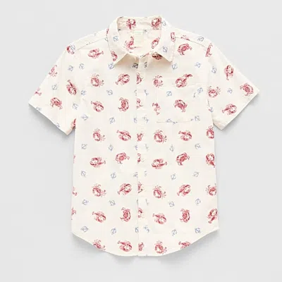 Thereabouts Little & Big Kid Boys Short Sleeve Regular Fit Button-down Shirt In Pink