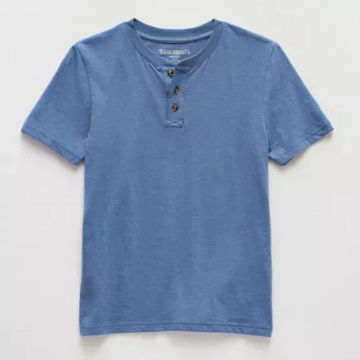 Thereabouts Little & Big Kid Boys Short Sleeve Regular Fit Henley Shirt In Blue