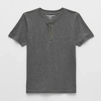 Thereabouts Little & Big Kid Boys Short Sleeve Regular Fit Henley Shirt In Gray