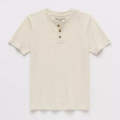 Thereabouts Little & Big Kid Boys Short Sleeve Regular Fit Henley Shirt In Neutral