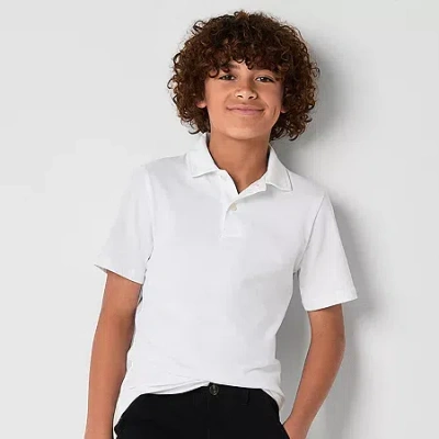 Thereabouts Little & Big Kid Boys Short Sleeve Regular Fit Polo Shirt In White