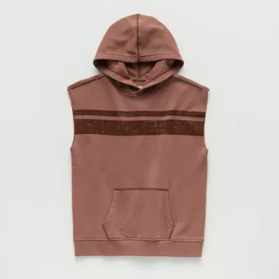 Thereabouts Little & Big Kid Boys Sleeveless Fleece Hoodie In Brown