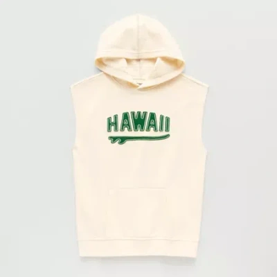 Thereabouts Little & Big Kid Boys Sleeveless Fleece Hoodie In Neutral