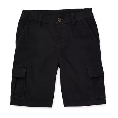 Thereabouts Little & Big Kid Boys Stretch Fabric Adjustable Waist Cargo Short In Black