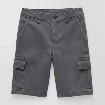 Thereabouts Little & Big Kid Boys Stretch Fabric Adjustable Waist Cargo Short In Gray