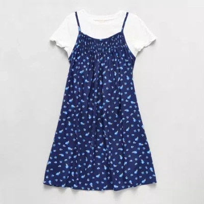 Thereabouts Little & Big Kid Girls 2-pc. Sleeveless A-line Dress In Blue