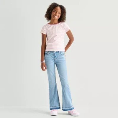 Thereabouts Little & Big Kid Girls Adjustable Waist Low Rise Flare Leg Jean In Blue