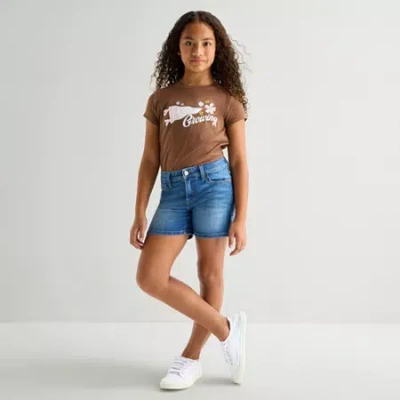 Thereabouts Little & Big Kid Girls Adjustable Waist Midi Short In Blue