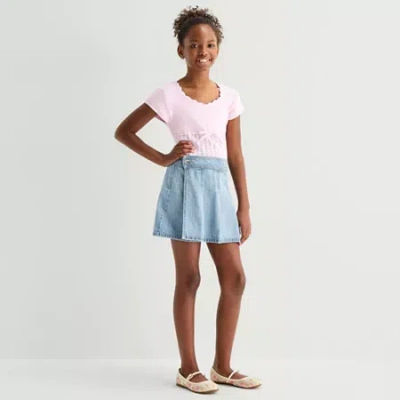 Thereabouts Little & Big Kid Girls Adjustable Waist Mini Denim Skirt In Blue