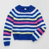 Thereabouts Little & Big Kid Girls Crew Neck Long Sleeve Pullover Sweater In Blue