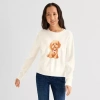 Thereabouts Little & Big Kid Girls Crew Neck Long Sleeve Pullover Sweater In White