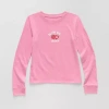 Thereabouts Little & Big Kid Girls Crew Neck Long Sleeve Regular Fit Graphic T-shirt In Pink