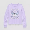 Thereabouts Little & Big Kid Girls Crew Neck Long Sleeve Regular Fit Graphic T-shirt In Purple