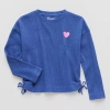 Thereabouts Little & Big Kid Girls Crew Neck Long Sleeve Sweatshirt In Blue