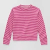 Thereabouts Little & Big Kid Girls Crew Neck Long Sleeve Sweatshirt In Pink