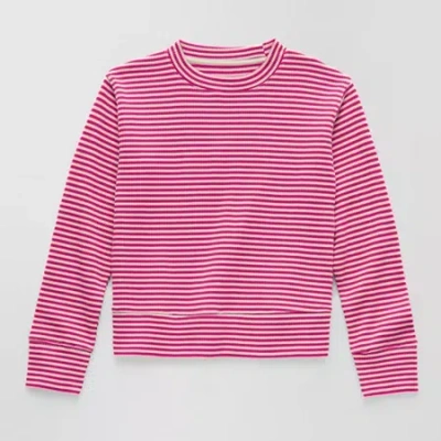 Thereabouts Little & Big Kid Girls Crew Neck Long Sleeve Sweatshirt In Pink