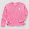 Thereabouts Little & Big Kid Girls Crew Neck Long Sleeve Sweatshirt In Pink