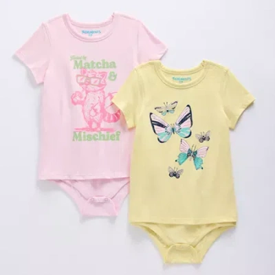 Thereabouts Little & Big Kid Girls Crew Neck Short Sleeve Adaptive 2-pc. Bodysuit In Multi
