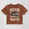 Thereabouts Little & Big Kid Girls Crew Neck Short Sleeve Boxy Fit Graphic T-shirt In Brown