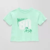 Thereabouts Little & Big Kid Girls Crew Neck Short Sleeve Boxy Fit Graphic T-shirt In Green