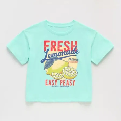 Thereabouts Little & Big Kid Girls Crew Neck Short Sleeve Boxy Fit Graphic T-shirt In Green