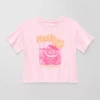 Thereabouts Little & Big Kid Girls Crew Neck Short Sleeve Boxy Fit Graphic T-shirt In Pink