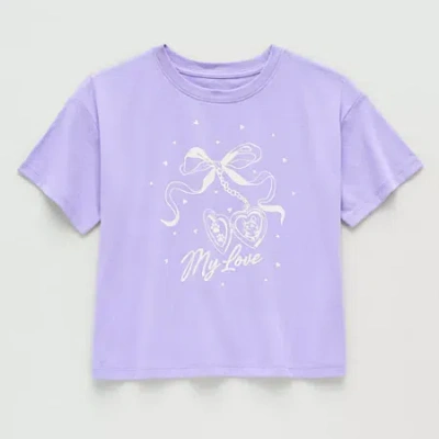 Thereabouts Little & Big Kid Girls Crew Neck Short Sleeve Boxy Fit Graphic T-shirt In Multi