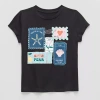 Thereabouts Little & Big Kid Girls Crew Neck Short Sleeve Classic Fit Graphic T-shirt In Black