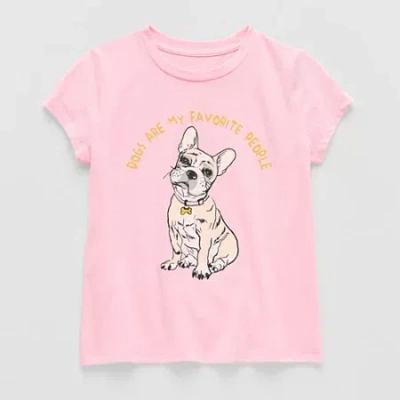 Thereabouts Little & Big Kid Girls Crew Neck Short Sleeve Classic Fit Graphic T-shirt In Pink