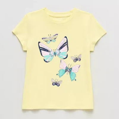 Thereabouts Little & Big Kid Girls Crew Neck Short Sleeve Classic Fit Graphic T-shirt In Brown