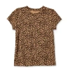 Thereabouts Little & Big Kid Girls Crew Neck Short Sleeve Regular Fit Graphic T-shirt In Brown
