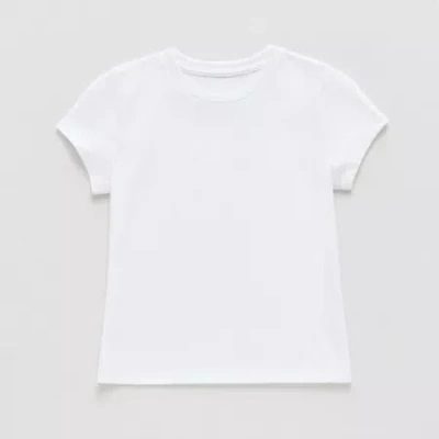 Thereabouts Little & Big Kid Girls Crew Neck Short Sleeve Regular Fit Graphic T-shirt In White