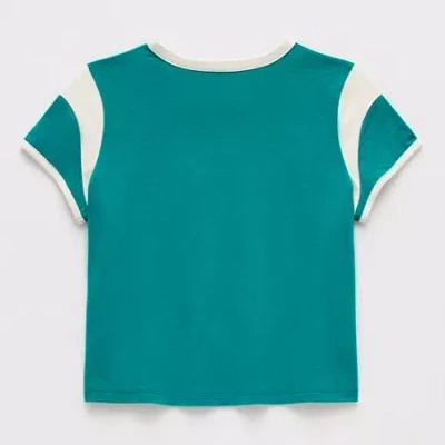 Thereabouts Little & Big Kid Girls Crew Neck Short Sleeve Regular Fit Graphic T-shirt In Green