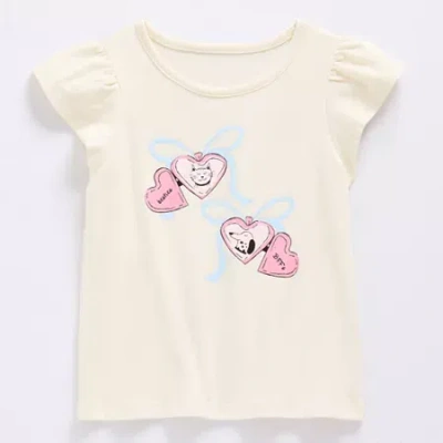 Thereabouts Little & Big Kid Girls Crew Neck Short Sleeve Regular Fit Graphic T-shirt In Brown