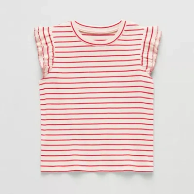 Thereabouts Little & Big Kid Girls Crew Neck Short Sleeve T-shirt In Multi