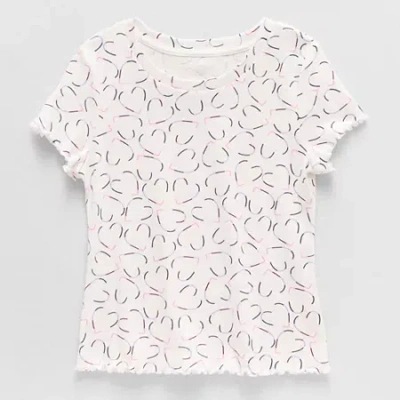 Thereabouts Little & Big Kid Girls Crew Neck Short Sleeve T-shirt In Multi