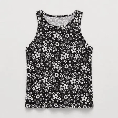 Thereabouts Little & Big Kid Girls Crew Neck Sleeveless Tank Top In Black